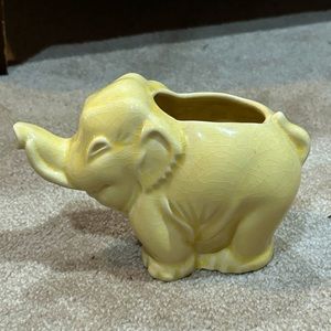 Vintage Yellow Shawnee Elephant Planter